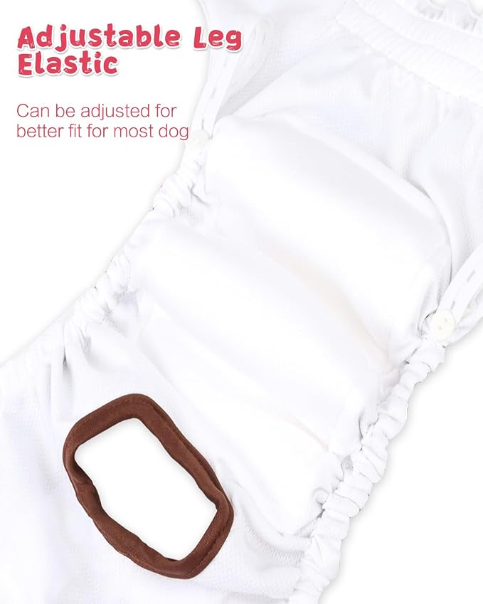 CuteBone Washable Female Dog Diapers 4 Pack Reusable Doggie Heat Diapers for Period FMG03XL