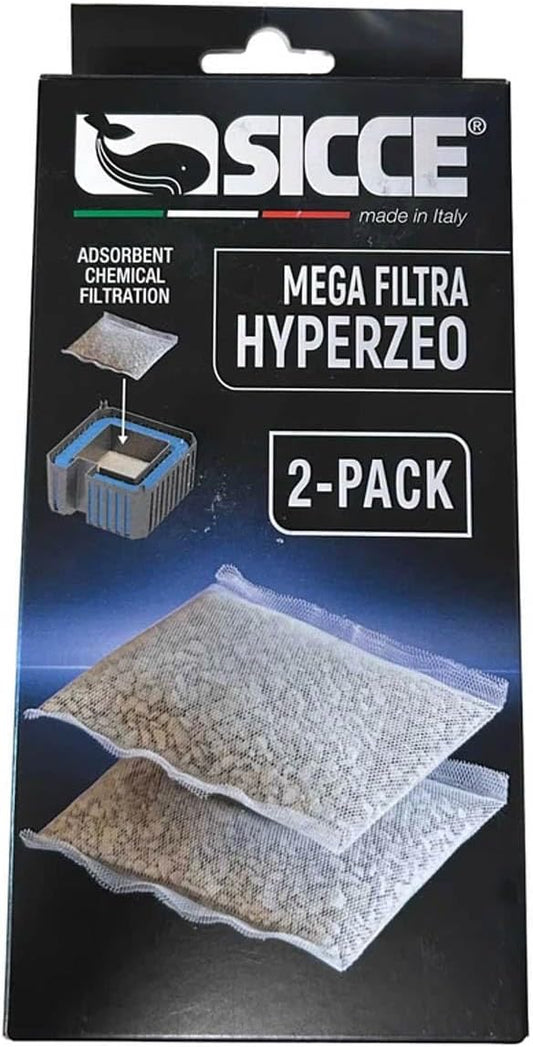 Sicce MEGA Filtra Replacement Filter Media Premium Biological & Mechanical Aquarium Filtration (Replacement HyperZeo (2-Pack))