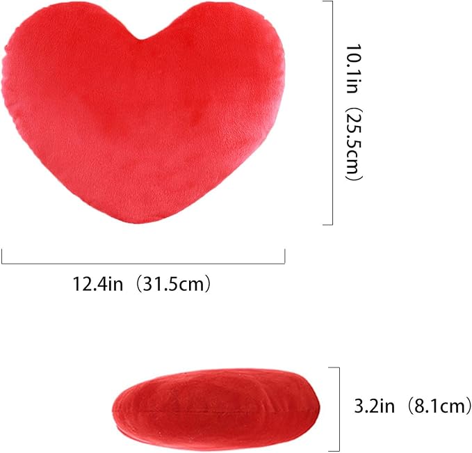 YINGGG Cute Plush Red Heart Pillow Love Pillow Cushion Toy Throw Pillows for Kids' Friends Fit for Living Heart Throw Decorative Pillows