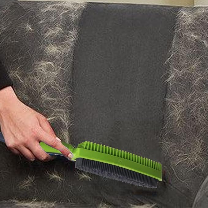 Premium Rubber Pet Hair Brush - Removes Hair from Couches & Pets' Coats