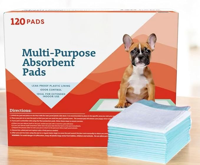 Member Mark Multipurpose Dog Absorbent Pads, 120 Count – 23" x 24", Quick-Dry, Odor Control, Leak-Proof Liner, Built-in Attractant