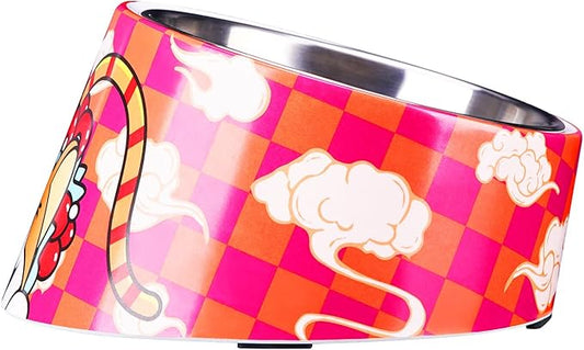 Super Design Mess Free 15° Slanted Bowl for Dogs and Cats, Tilted Angle Bulldog Bowl Pet Feeder, Non-Skid & Non-Spill, Easier to Reach Food