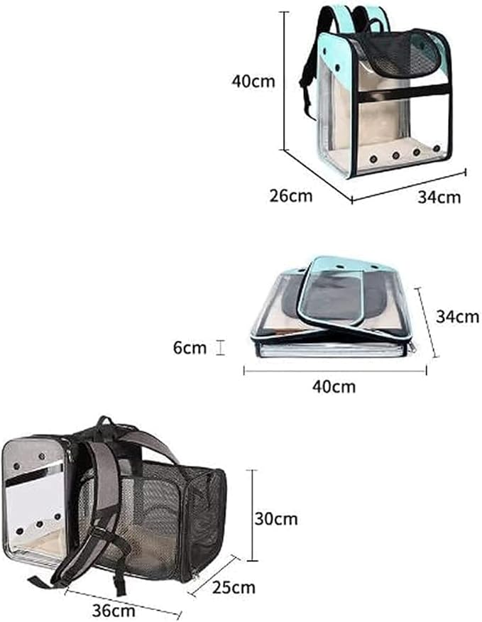OLOTU Pet Backpack Expandable and Portable Cat Backpack, Adjustable Ergonomic Dog Backpack Carrier, Double Safety Security Design Cat Carrier Spacious