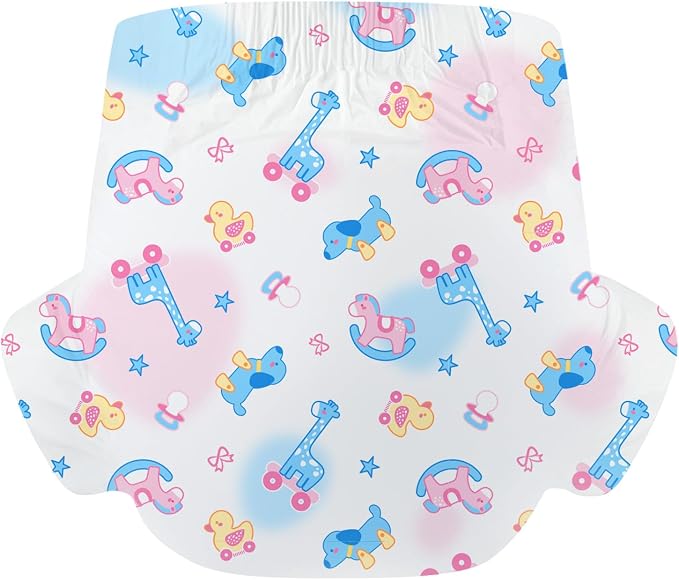CutiePlusU Disposable Diaper 10 Pieces Protective Underwear Absorbent Briefs White Pink(Medium 28"-38")