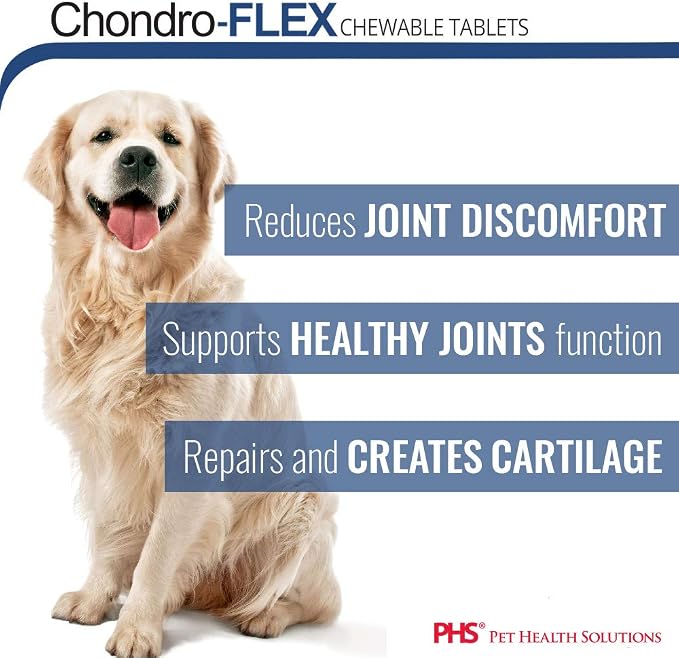 Chondro-Flex Joint Supplement for Dogs & Cats - Glucosamine, Chondroitin, MSM & Ester-C Formula - Supports Hip & Joint Health, Mobility & Cartilage Support - 180 Chewable Tablets
