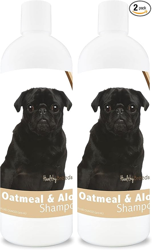 Healthy Breeds Pug Oatmeal Shampoo with Aloe 16 oz (Pack of 2)