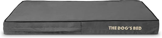 The Dog’s Bed Replacement Outer Cover, Oxford Fabric, Grey with Black Trim, Large, 4-Inch