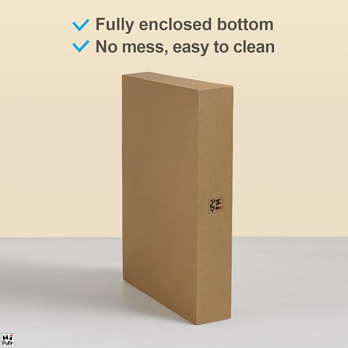 Large Cat Scratcher Bed with Oval Curved Nesting Design, Sink-Inspired Shape, Rectangular Edges for Easy Cleaning, Corrugated Cardboard with Kraft Paper, for Indoor Cats
