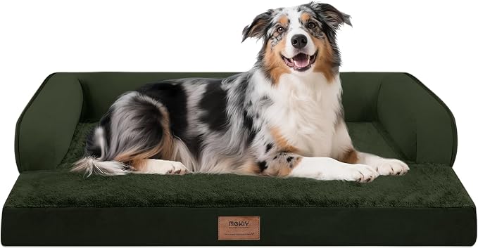 Extra Large Dog Bed-Orthopedic Waterproof XL Dog Bed for XLarge Extra Big Dogs - Foam Couch Sofa Washable with Removable Cover - Outpost Olive