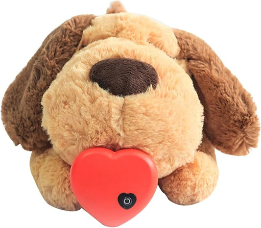 3T GROUP Puppy Heartbeat Toy for Dogs Sleep Aid Stuffed Animal with Heartbeat Toy for Puppy Essentials Pet Pillow Anxiety Relief Calming Toy(Yellow)