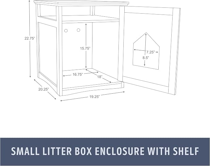 Trixie Furniture Litter Box Enclosure (White) Hidden Litter Box for Cats with Shelf, Classic Style, Big Front Door for Easy Cleaning, Large Hole for Convenient Entry, Use As Side Table or Nightstand