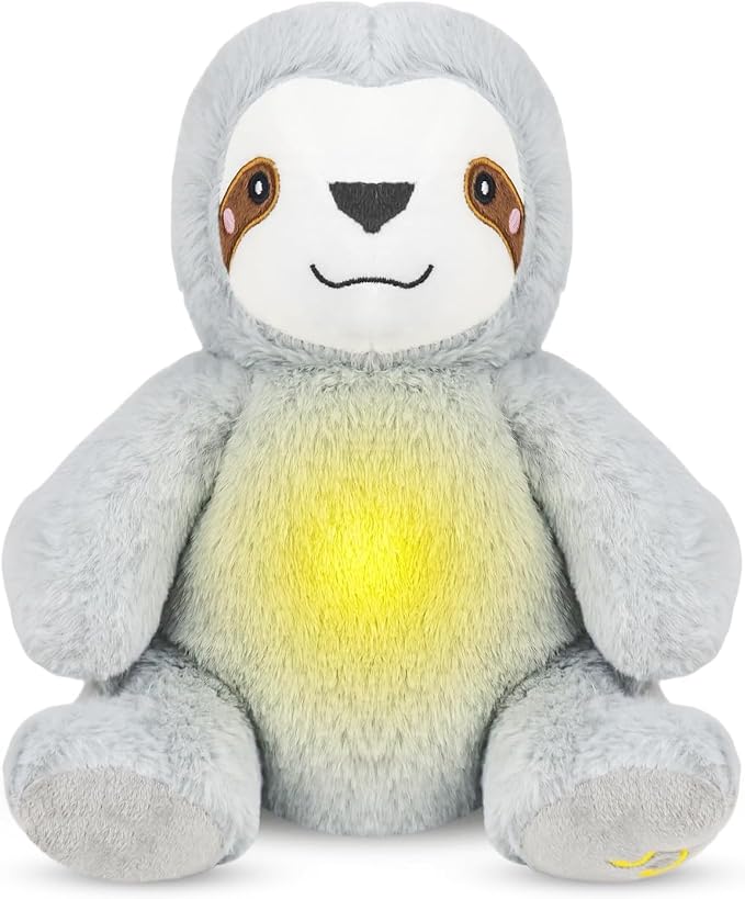 rytopt Breathing Stuffed Animal, Breathing Sloth, Simulated Breathing Sounds, 4 Gear Adjustment, Volume Control, with Music & Lights