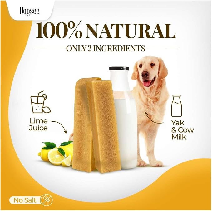 Dogsee Himalayan Yak Chews (Monster/XL- 1 Chew) .100% Natural, 60% Protein, Dog Treats for Large Breed Dog Chews for Dogs Over 55 lbs