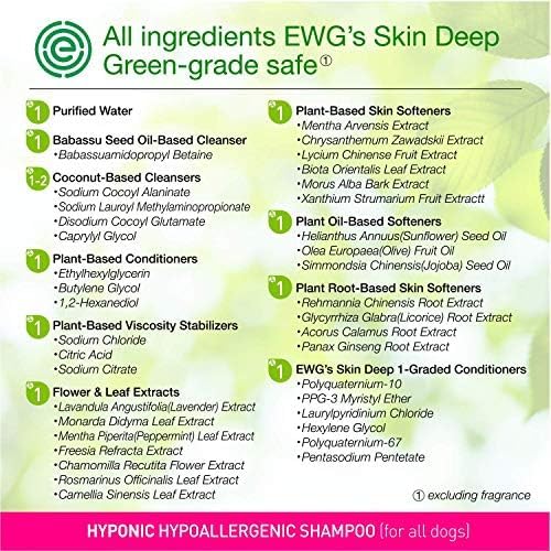 HYPONIC Hypoallergenic Premium Dog Shampoo - Deodorizing, Sensitive Skin, Detangling (White Coats & Brightening (50.7 oz))