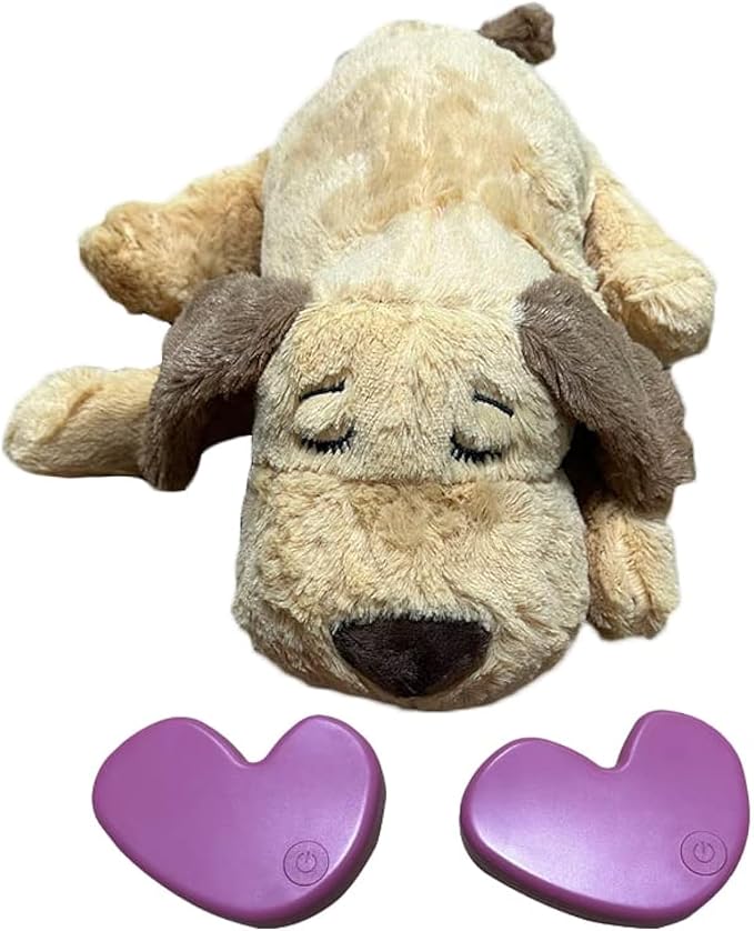 2PCS Heartbeat Box Puppy Toy Heartbeat Simulator Soother Heartbeat for Pet Anxiety Relief Sleep Aid Calming Toys Cat Kitten Dog, Add to pet Toy Blankets Pillows Beds