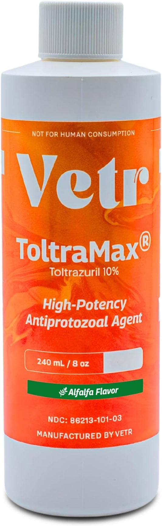 Toltrazuril 10.0% for Horses, Dogs, Cats, 240mL/8 Ounce, for Non-Food Chain Animals, Alfalfa