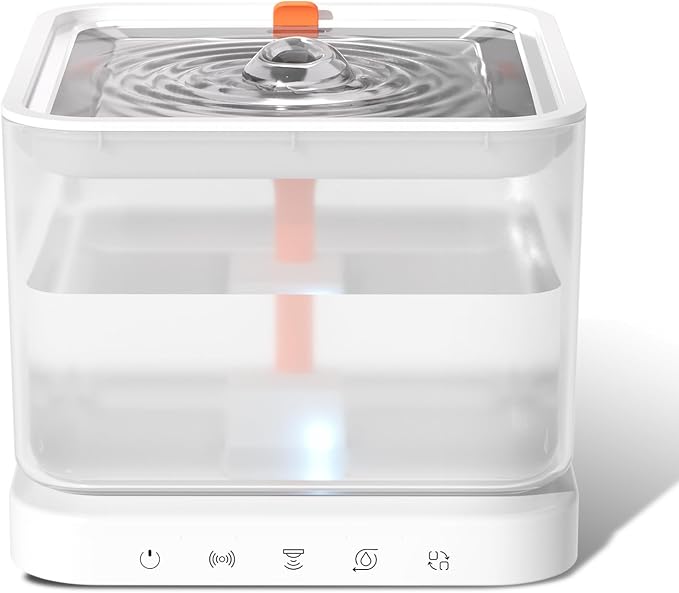 Wireless Cat Water Fountain,3L/101oz Cat Water Fountain for Cats Indoor,4000mAh Battery Operated Pet Water Fountain,Cat Fountain with Stainless Steel Tray,BPA-Free(P08F)