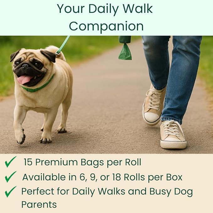 100% Certified Home Compostable Poop Bags (135 Count 9 Rolls), Plant Based, Extra Thick (20 Micron), Leak Proof, Unscented Standard Size 9 X 13'', ASTM D6400 & EN 13432 Compliant
