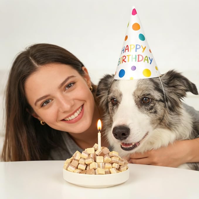 MON2SUN Triple-Layer Freeze Dried Cat & Dog Treats, Chicken, Egg & Chicken Liver Recipe Cube, Grain-Free High Protein Snacks, All Natural Food Topper or Training Rewards, 3.5oz