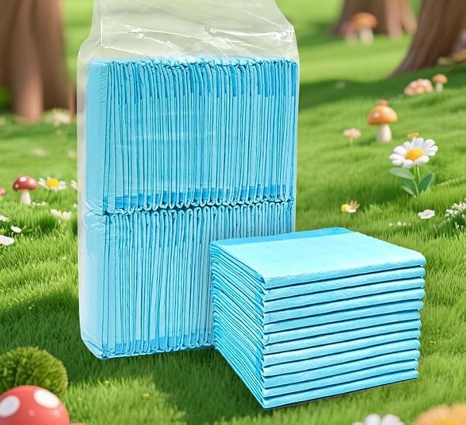 Extra Large Dog Pee Pads 22x34 100 Count - 5 Layer Leak-Proof Absorbent Puppy Training Pads,Quick Dry Disposable Potty Pads for Dogs,Cats,Rabbits,Heavy Duty Water-Locking Piddle Pads,Blue & White