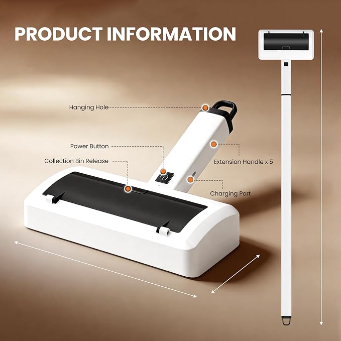 Carpet Rake Electric Rechargeable for Pet Hair Removal 10X Efficient and Quiet Cat Dog Hair Remover for Carpet, Rugs, Mats