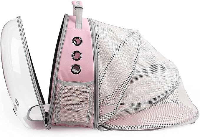 Lollimeow Cat Carrier Backpack, Expandable Bubble Pet Carrier for Cats and Small Dogs, Airline Approved Travel Backpack for Hiking, Walking & Outdoor Adventures - Supports up to 14 lbs