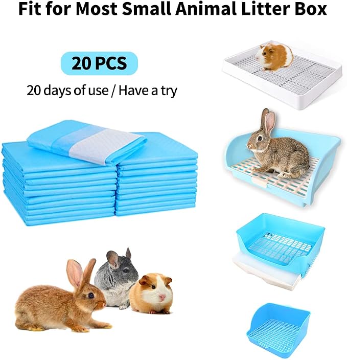 Amakunft 2 Pcs Guinea Pig Bed Mat Washable, Rabbit Winter Bed Pad for Indoor & Rabbit Pee Pads, Pet Toilet/ Potty Training Pads, Super Absorbent Guinea Pig Disposable Diaper
