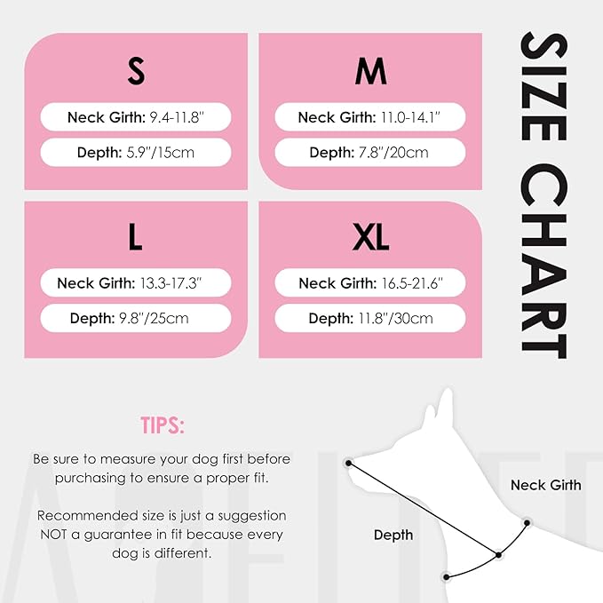 AOFITEE Dog Cone - Soft Cone for Dogs to Stop Licking After Surgery, Foldable Small Dog Cone Collar, Adjustable Cones for Dogs for Wound Healing, Elizabethan Pet E-Collar, Pink Small