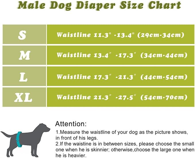Male Dog Diapers Washable Dog Belly Bands Reusable Doggie Wraps - Pack of 3 (Cow, X-Large(21''-27''))