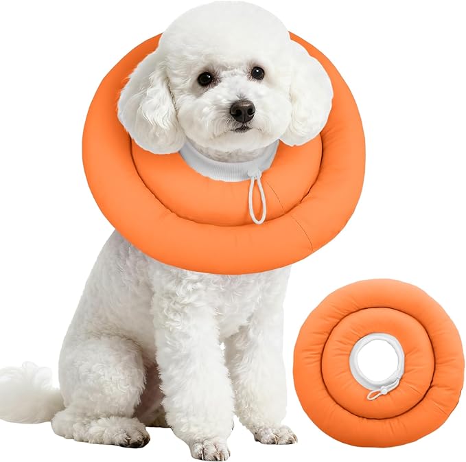 IDOMIK Dog Recovery Collar, Waterproof Soft Dog Cone After Surgery, Comfy Protective Elizabethan Collar Alternative for Dogs Cats, Adjustable Pet Neck Donut Cone Anti-Licking Biting Wounds