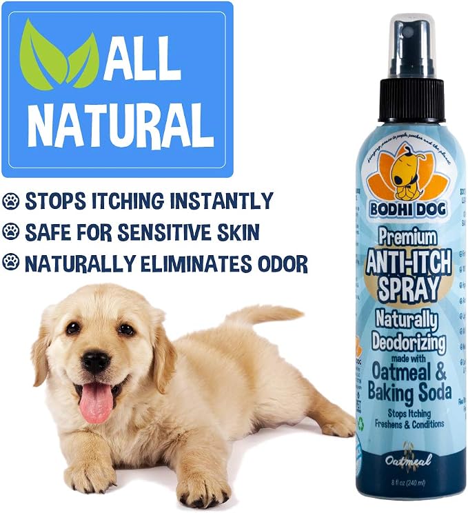 Bodhi Dog Itch Relief Spray - Natural Relief for Dry, Itchy, Allergic, or Bug-Bitten Skin - Safe for Dogs & Cats - Soothing Oatmeal Formula - Made in USA (Oatmeal, 8 Fl Oz)