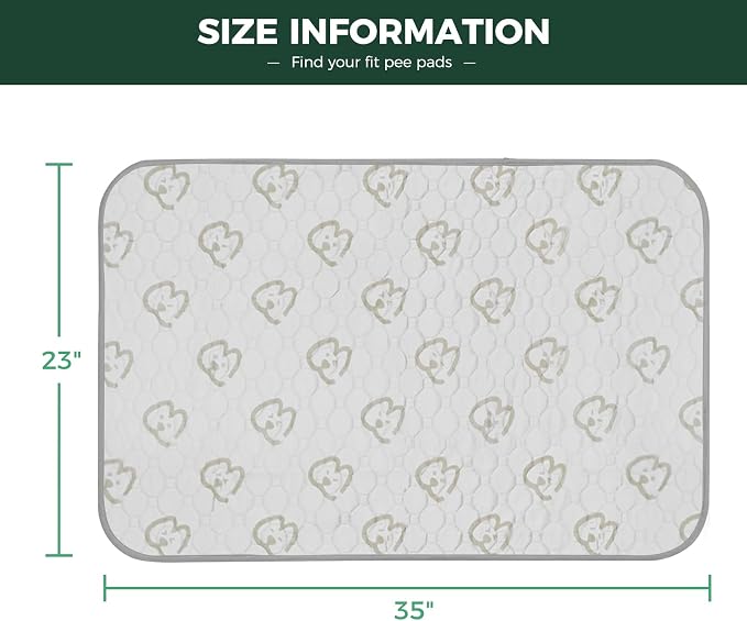 FXW Washable Pee Pads for Dogs, Leak-Proof & Non-Slip, Specifically Designed for 36inch Cages, 23" x 35" Rectangle, Khaki, 1 Pack