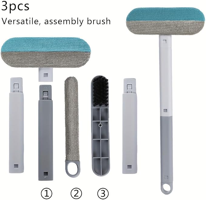 No Kneeling Pet Hair Remover – 4-in-1 Reusable Tool for Dog & Cat Hair, Extra Long Handle (23.4") for Under Furniture, High Windows & Hard-to-Reach Areas – Back-Saver, 2-Pack (Value Set)