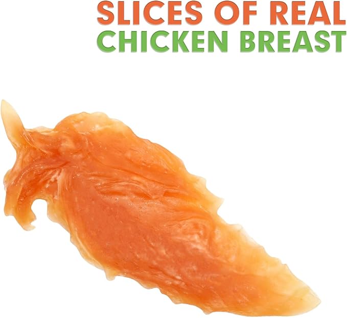 MON2SUN Chicken Jerky 14.11 oz for Small Medium and Large Dogs & 4 Inch Chicken and Duck Wrapped Calcium Bones 15 Count for Small Dogs