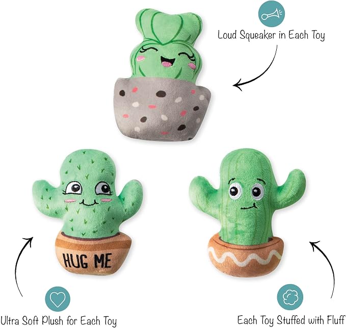 Fringe Studio Plush Dog Toy Set, ON Point, 3 Piece Set, for Small Dogs (662012), Multicolored, X-Small