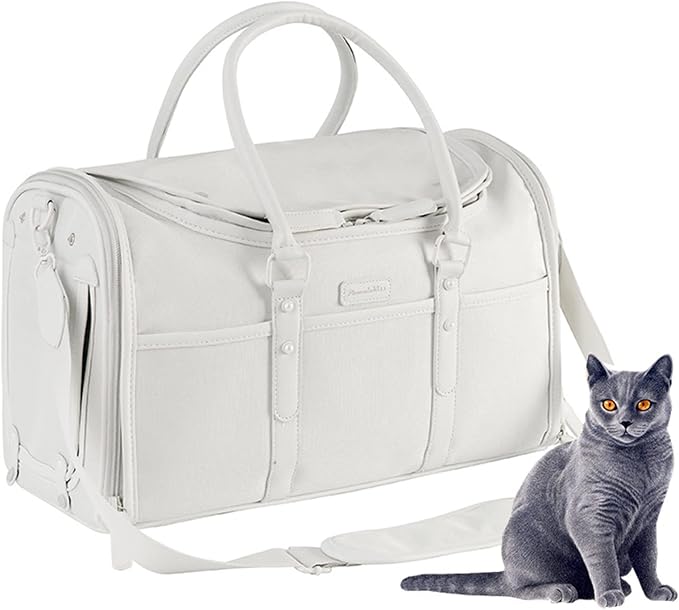 Cat Carrier Travel Soft Sided for Small Cats and Dogs,Portable Foldable Pet Carrier Travel Bag, Breathable Airline Approved Dog Transport Carrier with Shoulder Strap 42X23x22cm L/W/H