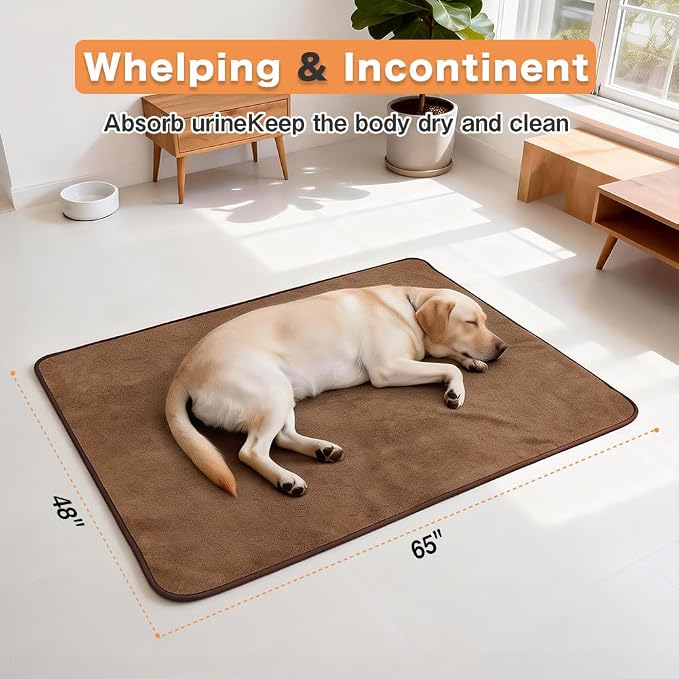 Washable Pee Pads for Dogs, Extra Large Reusable Dog Pee Pad, Waterproof Pet Mat, Dog Playpen Mats for Puppy Training Whelping Playpen Pads