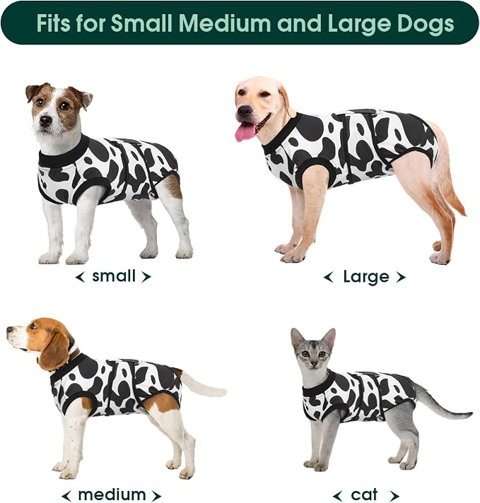 Kuoser Recovery Suit for Dogs Cats After Surgery, Professional Pet Recovery Shirt Dog Abdominal Wounds Bandages, Substitute E-Collar & Cone,Prevent Licking Dog Onesies Pet Surgery Recovery Suit