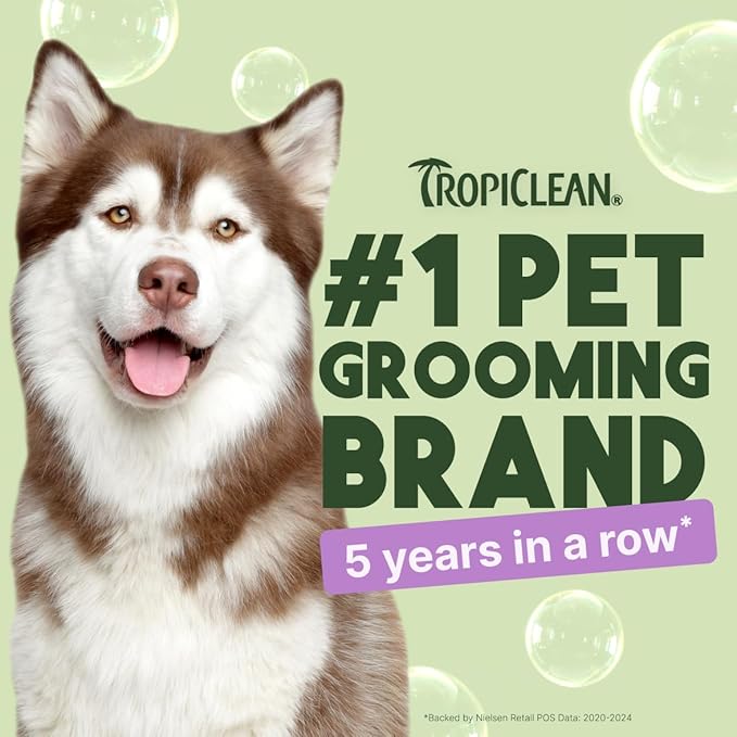 TropiClean Dog Conditioner, Professional Detangling & Moisturizing Conditioner, Puppy Safe, Made in the USA, Kiwi & Cocoa Butter Scent, 2.5 Gallon