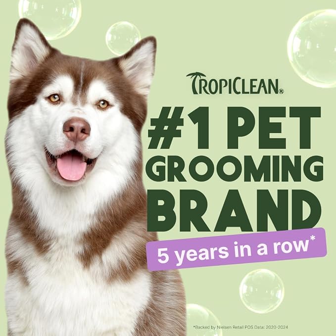 TropiClean Dog Conditioner, Easy Detangling & Moisturizing Conditioner, Puppy Safe, Made in the USA, Kiwi & Cocoa Butter Scent, 20oz.