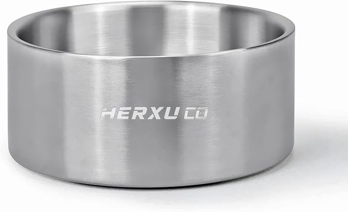 Stainless Steel Dog Slow Feeder Set – 2-in-1 Pet Bowl 18oz & Slow Feeder Ball 2.5in – Spherical Design Slows Eating & Use Separately or Together (Small)