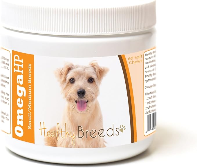 Healthy Breeds Norfolk Terrier Omega HP Fatty Acid Skin and Coat Support Soft Chews 60 Count