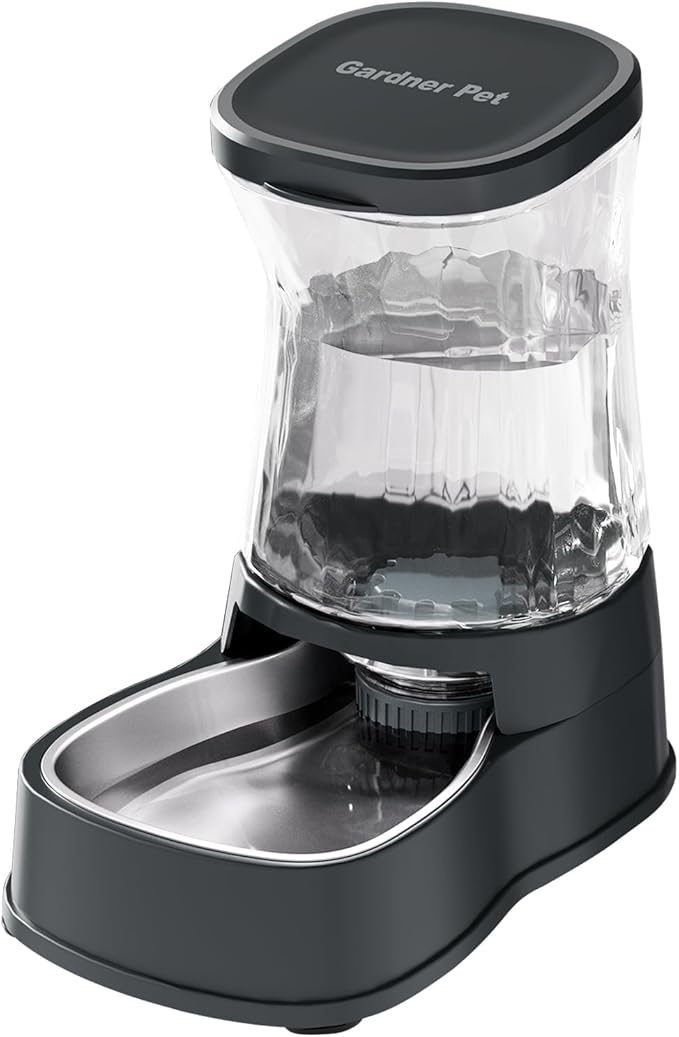 Gardner Pet Dog Water Stainless Steel Dispenser with Large Silicone Cat Food Water Mat for Floors Waterproof Anti-Slip