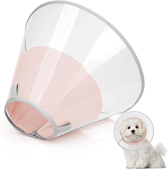 Dog Cone Collar to Stop Licking with Soft Liner, Comfortable Elizabeth Recovery Collar for Large Medium Dogs After Surgery, Pet Neck Head Cone Alternative,L