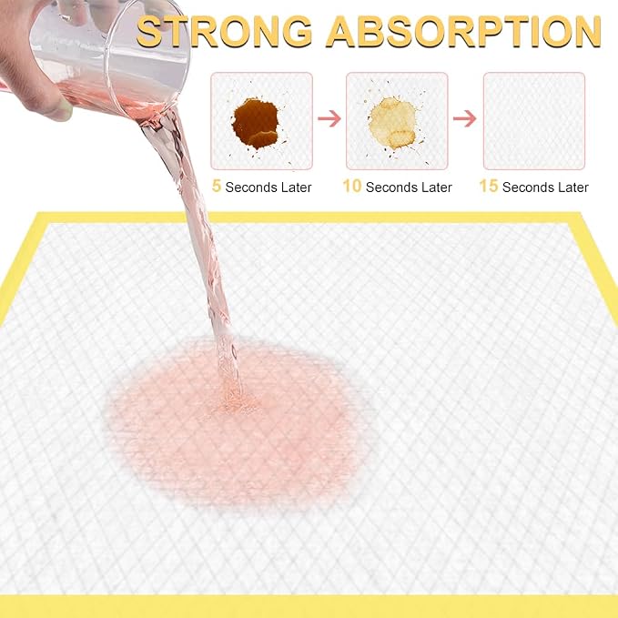 Puppy Pads 23"x 30" with Leak-Proof Quick-Dry Design, 40 Count Pee Pads for Dogs Potty Training, 6-Layer Absorbency Dog Pee Pads, Yellow
