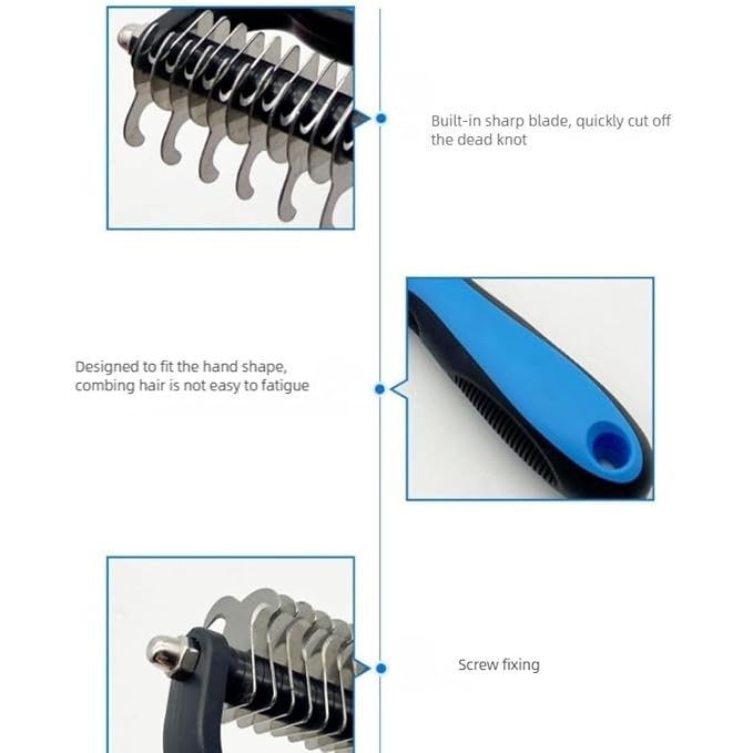 acssart Pet Grooming Brush Original - Pet Pro Grooming Tool, Deshedding for Cats & Dogs (Red)