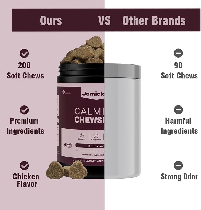 Calming Chews for Dogs 200 ct, Dog Calming Treats and Bites with Melatonin Anxiety Relief Treats for Dogs- Supports Relaxation for Travel, Separation, Barking, Fireworks, Chicken Flavor