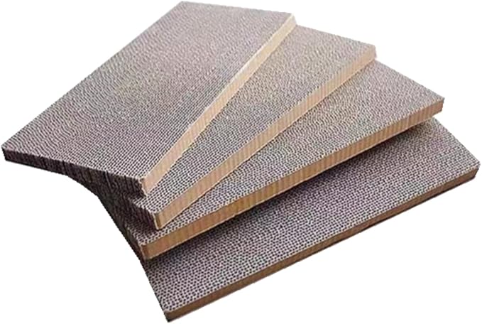 SHENGOCASE 4-Pack 10.8" x 25.6" Extra Large Long Replacement Cat Scratch Pad for Bus Shaped Cat Scratcher House, Cardboard Scratcher for Maine Coon