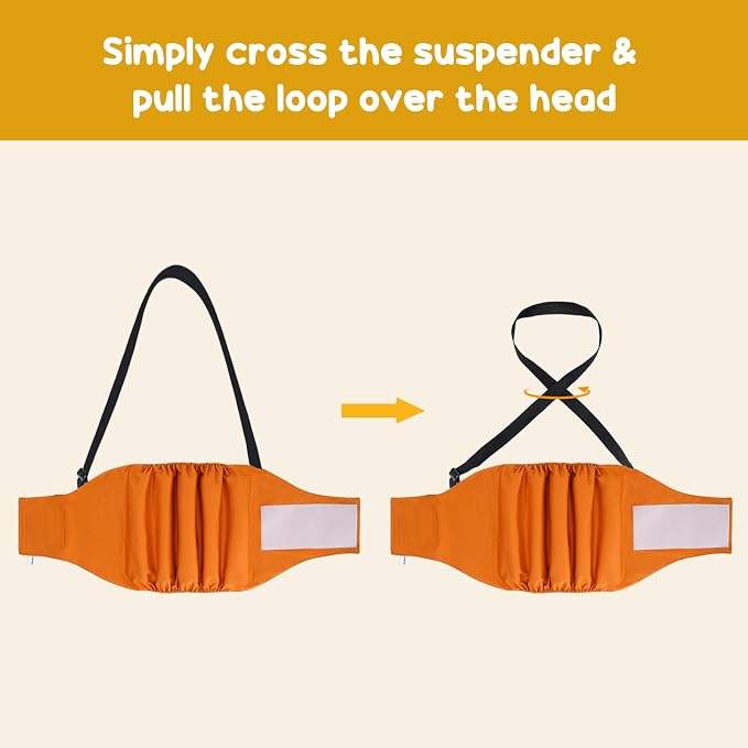 3 Pack Avont Male Dog Belly Band with Suspenders, Reusable Boy Doggie Diaper with Harness, Escape Proof, Non-Slip, Washable Doggy Pee Wraps for Small Medium Large Dogs