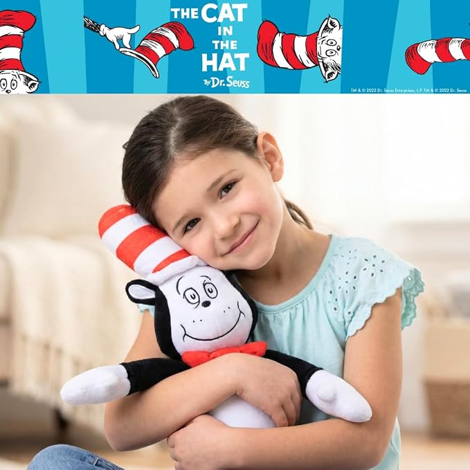 Dr Seuss Cat in The Hat Kids Bedding Super Soft Plush Cuddle Pillow Buddy, (Officially Licensed Product) By Franco
